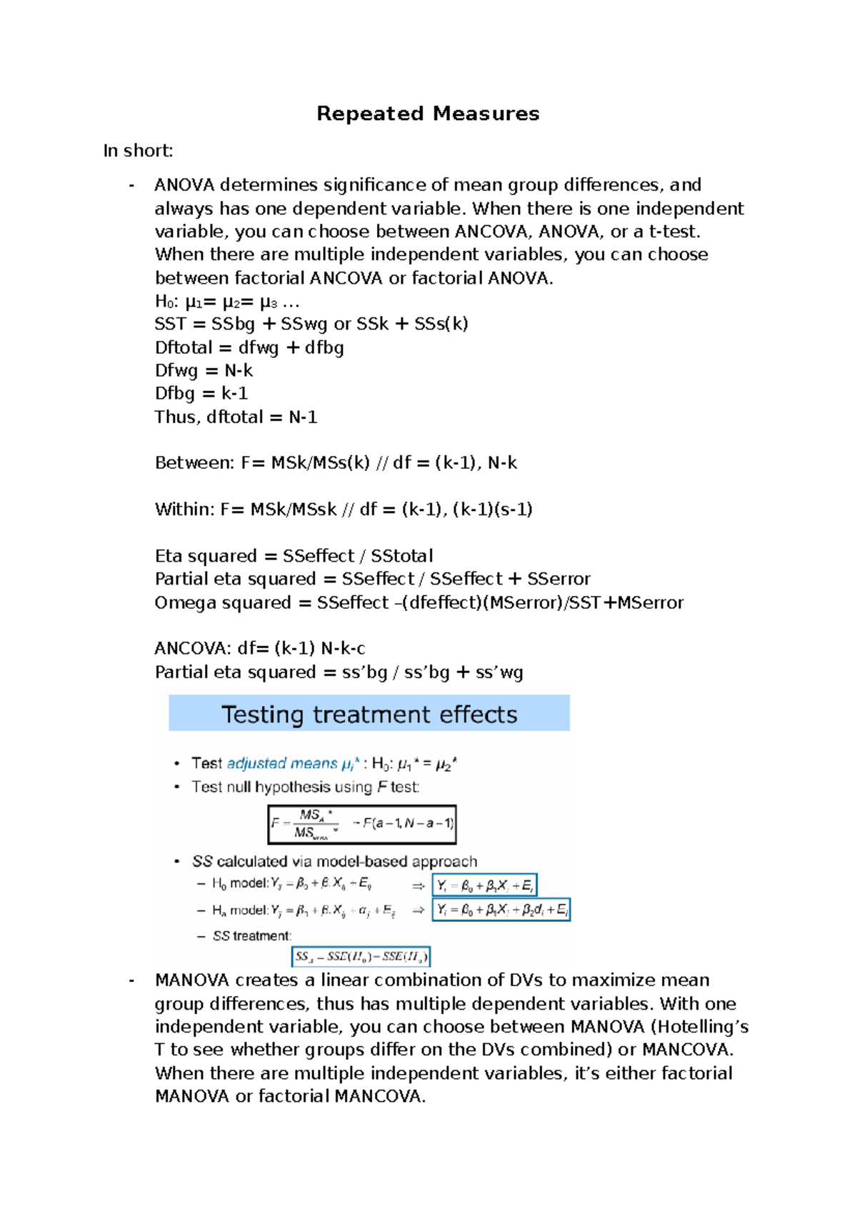 Repeated Measures ANOVA Summary: Detailed Overview & Key Concepts ...