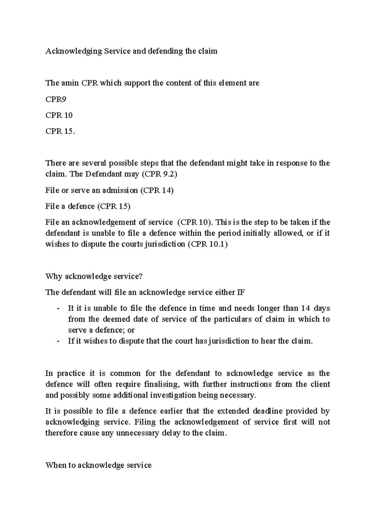 CPR Guidelines: Acknowledging Service & Defending Claims Explained ...