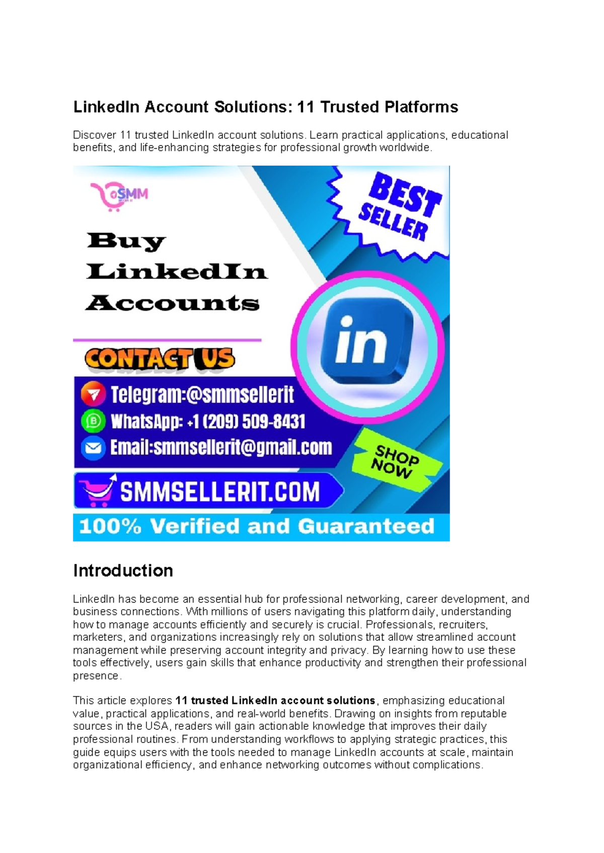 LinkedIn Account Solutions: 11 Trusted Platforms for Professionals ...
