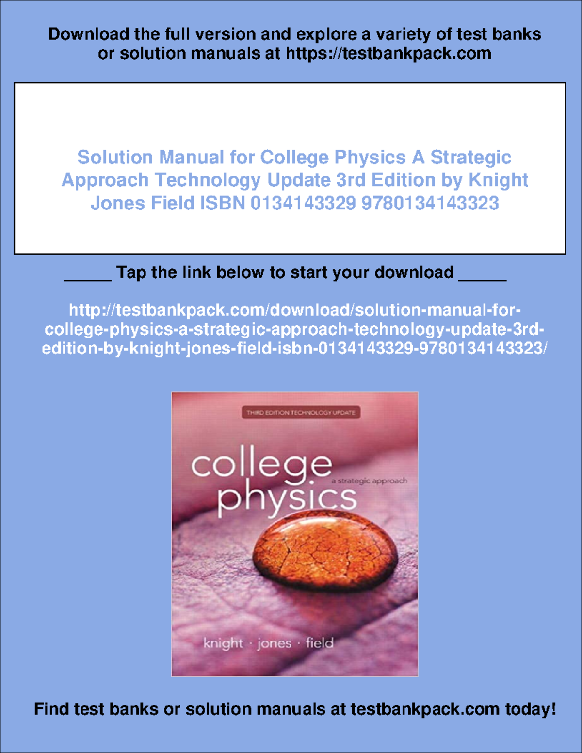 1672 - Solution manual for college physics a strategic approach ...