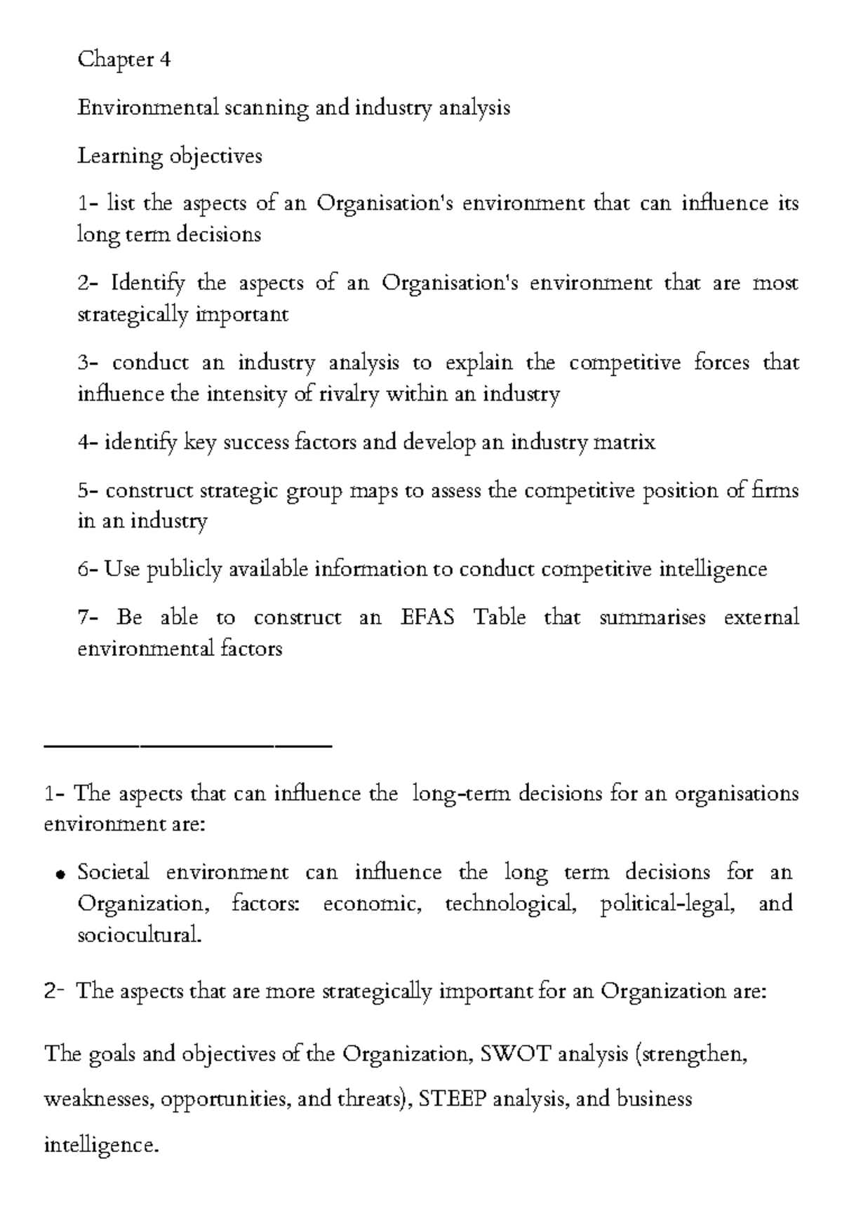 Ch4 - Chapter 4 Environmental scanning and industry analysis Learning ...