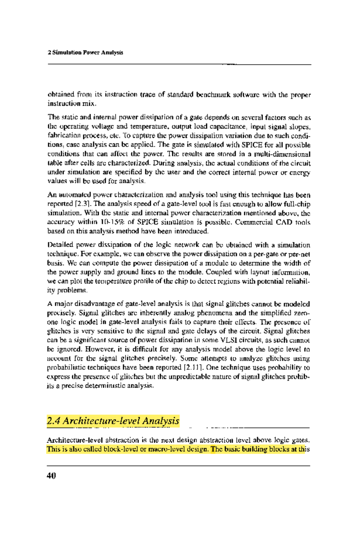 2 Simulation Power Analysis in Practical Low Power Digital VLSI Design ...