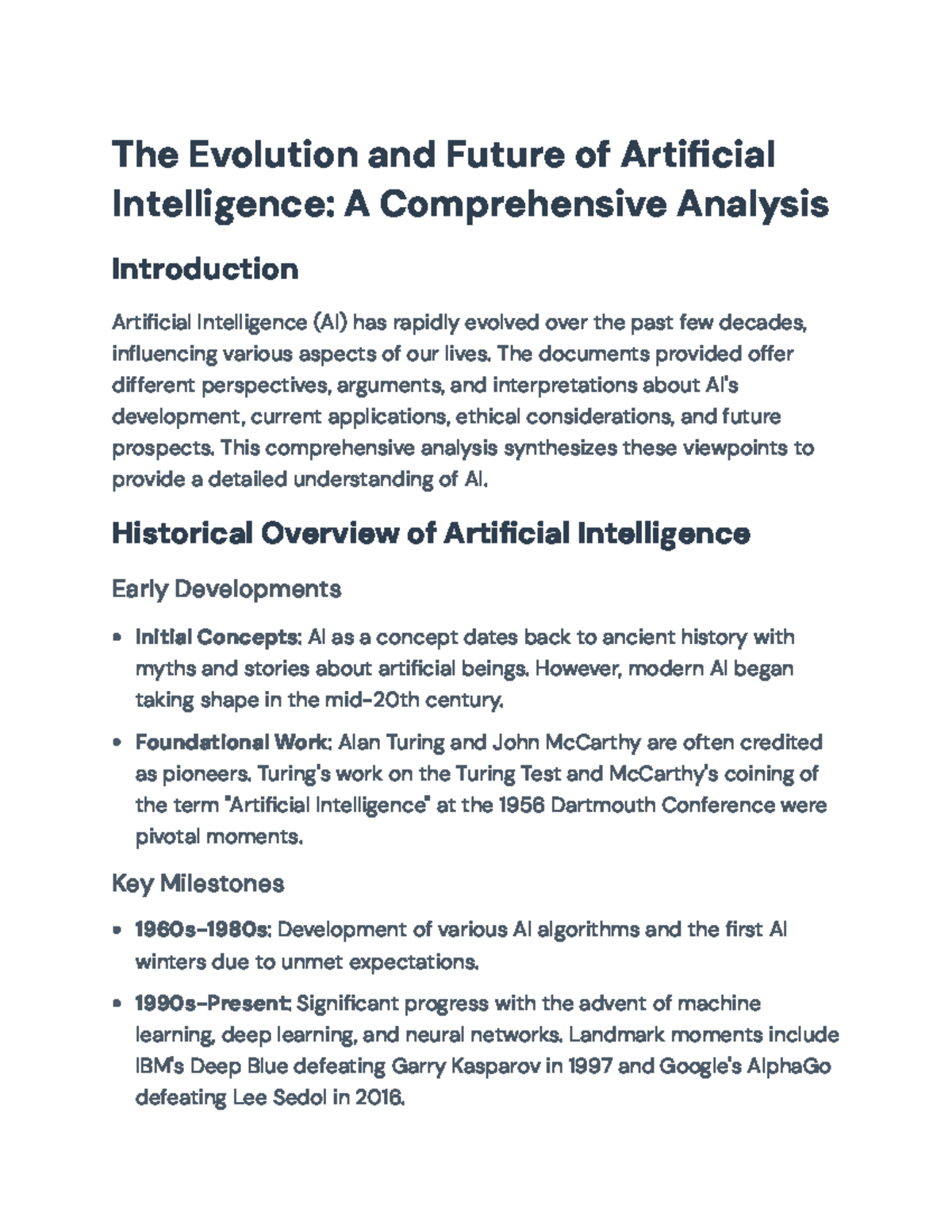 The Evolution and Future of AI: Comprehensive Analysis and Implications ...