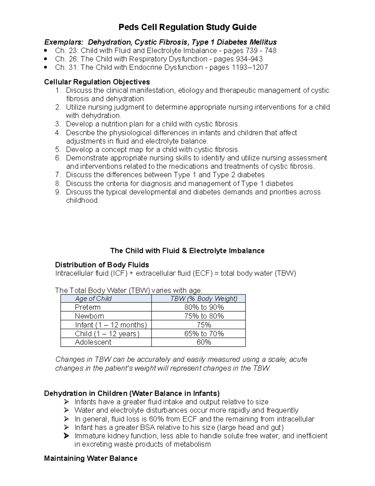 Peds Cellular Regulation Study Guide - Peds Cell Regulation Study Guide ...