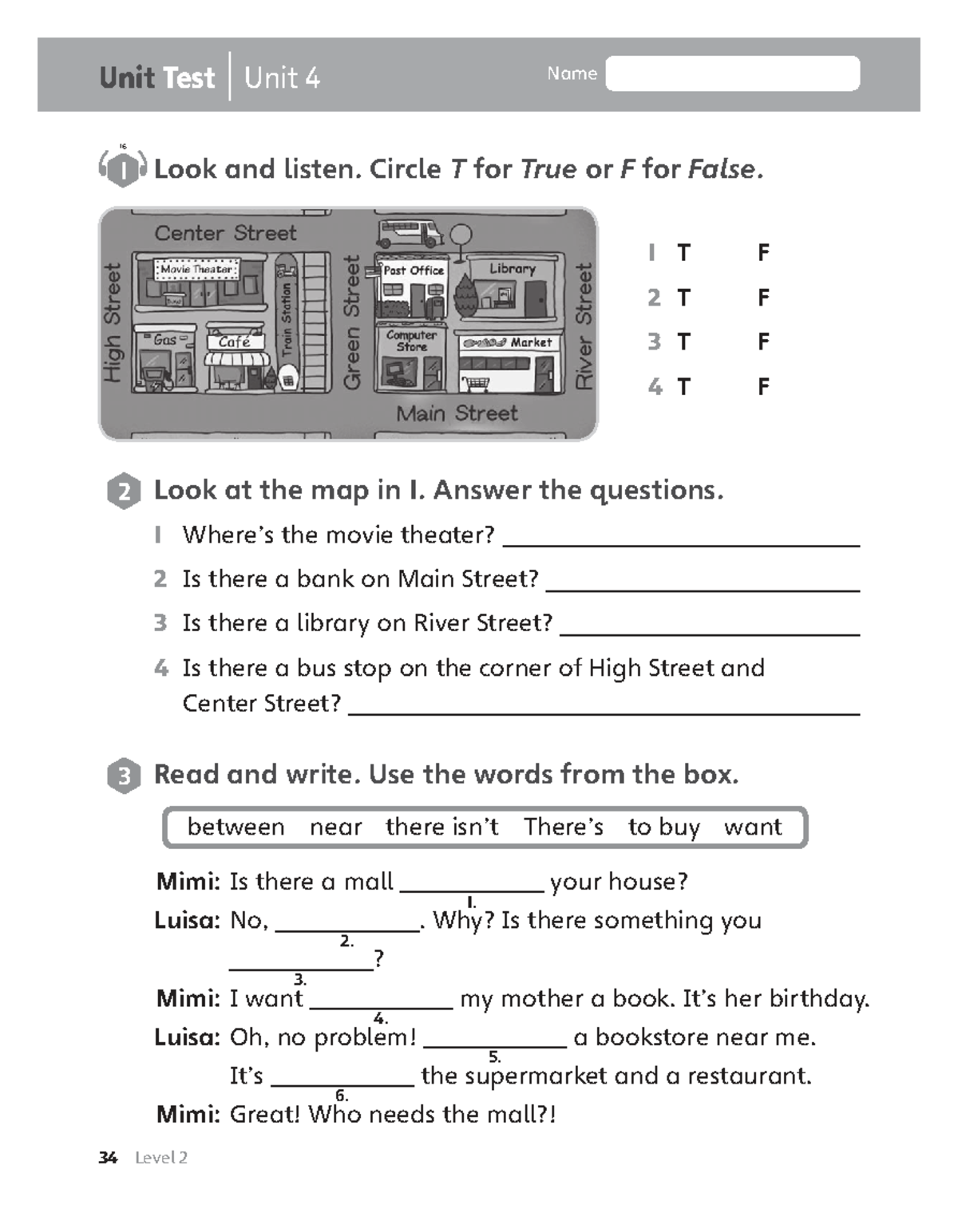 Unit Test 4: Look and Listen - True/False & Map Questions - Studocu