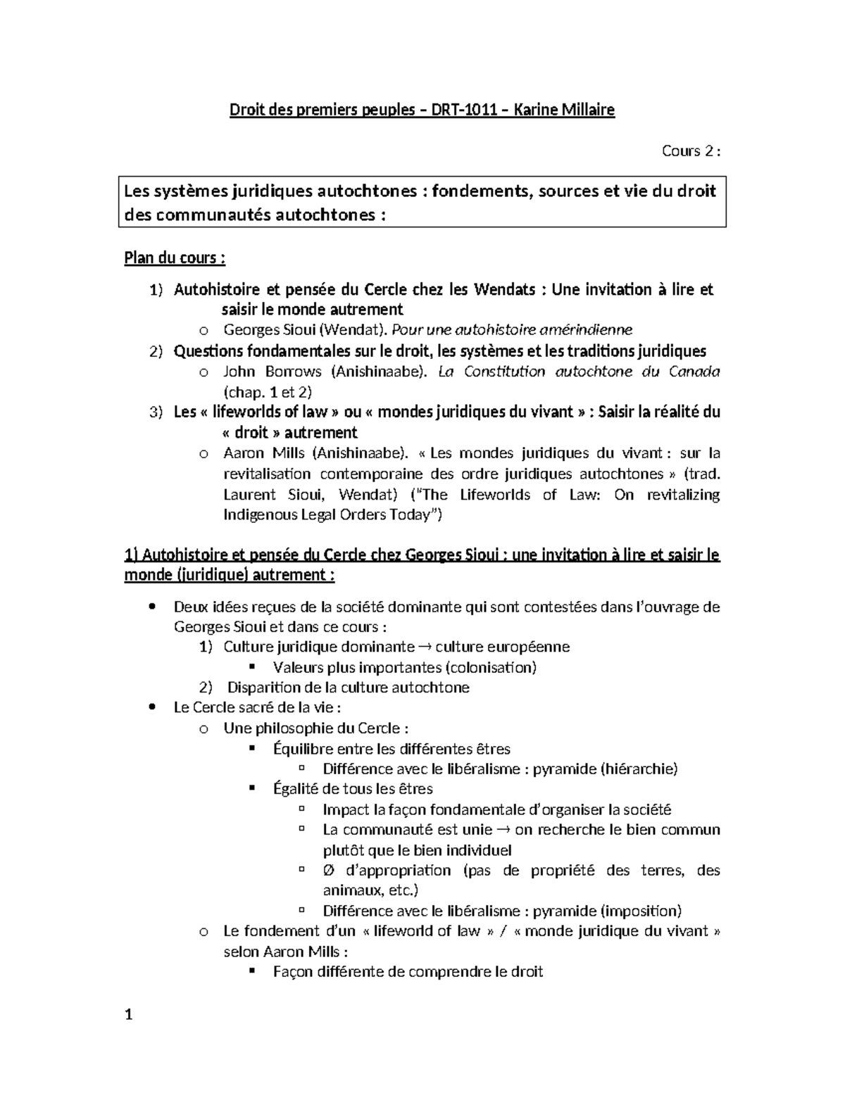 Droit des Premiers Peuples - Cours 2 : Systèmes Juridiques Autochtones ...