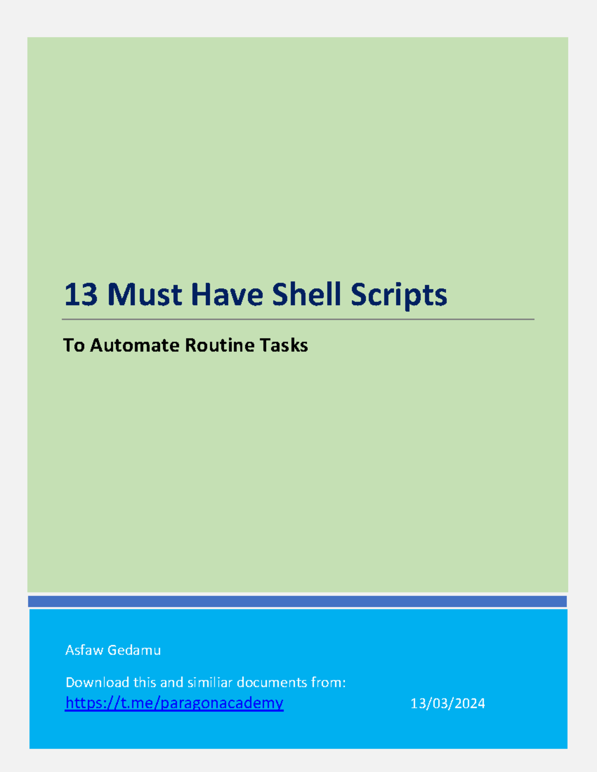 13 Must Have Shell Scripts to Automate Routine Tasks - Asfaw Gedamu ...