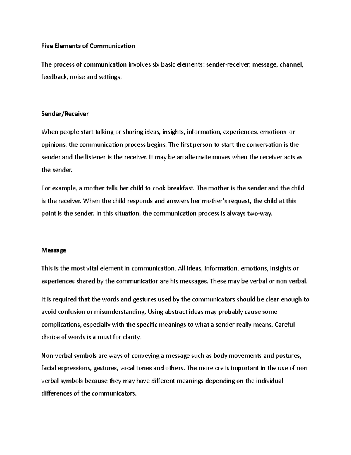 ORAL COM Reviewer: Key Concepts in Communication Process - Studocu