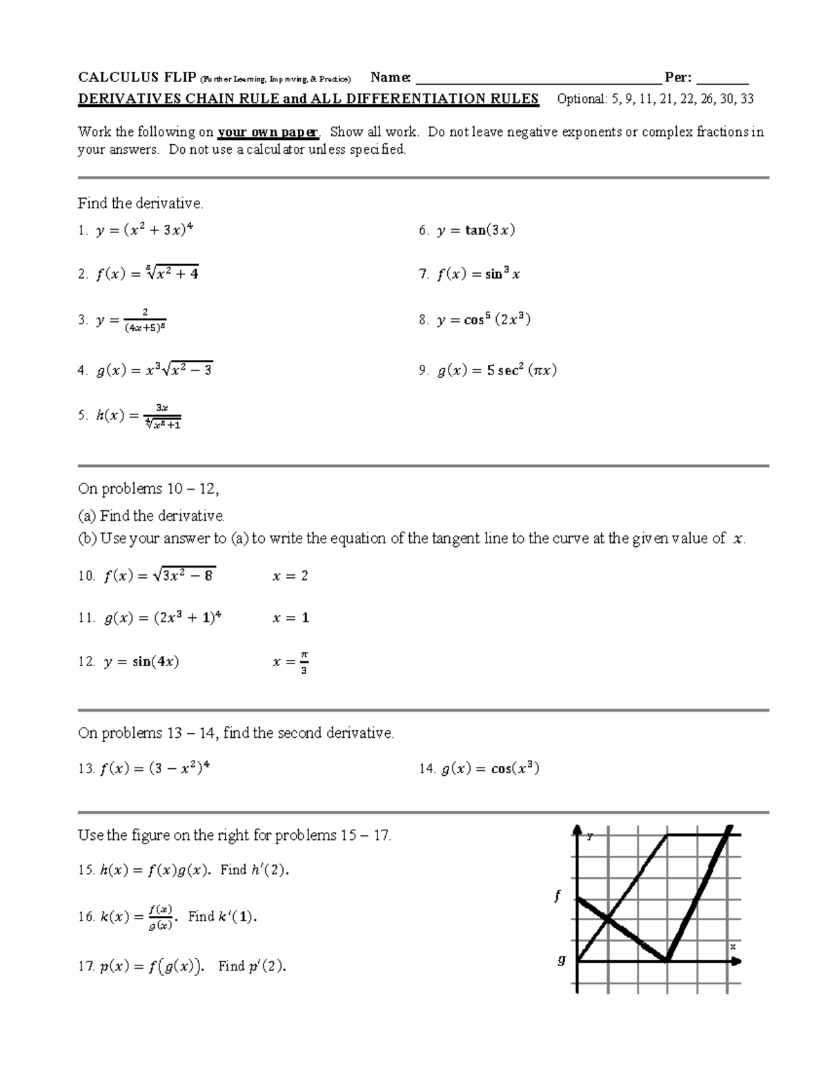 CALC 101: Chain Rule & Differentiation Practice FLIP - Studocu
