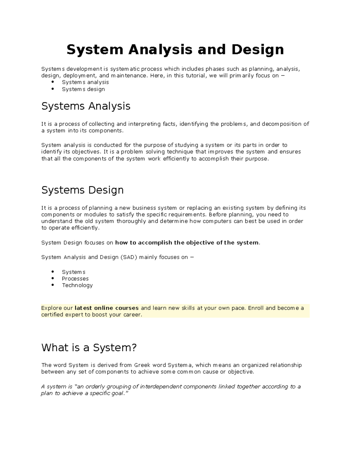 System Analysis and Design (SAD): Phases, Models & Protocols - Studocu