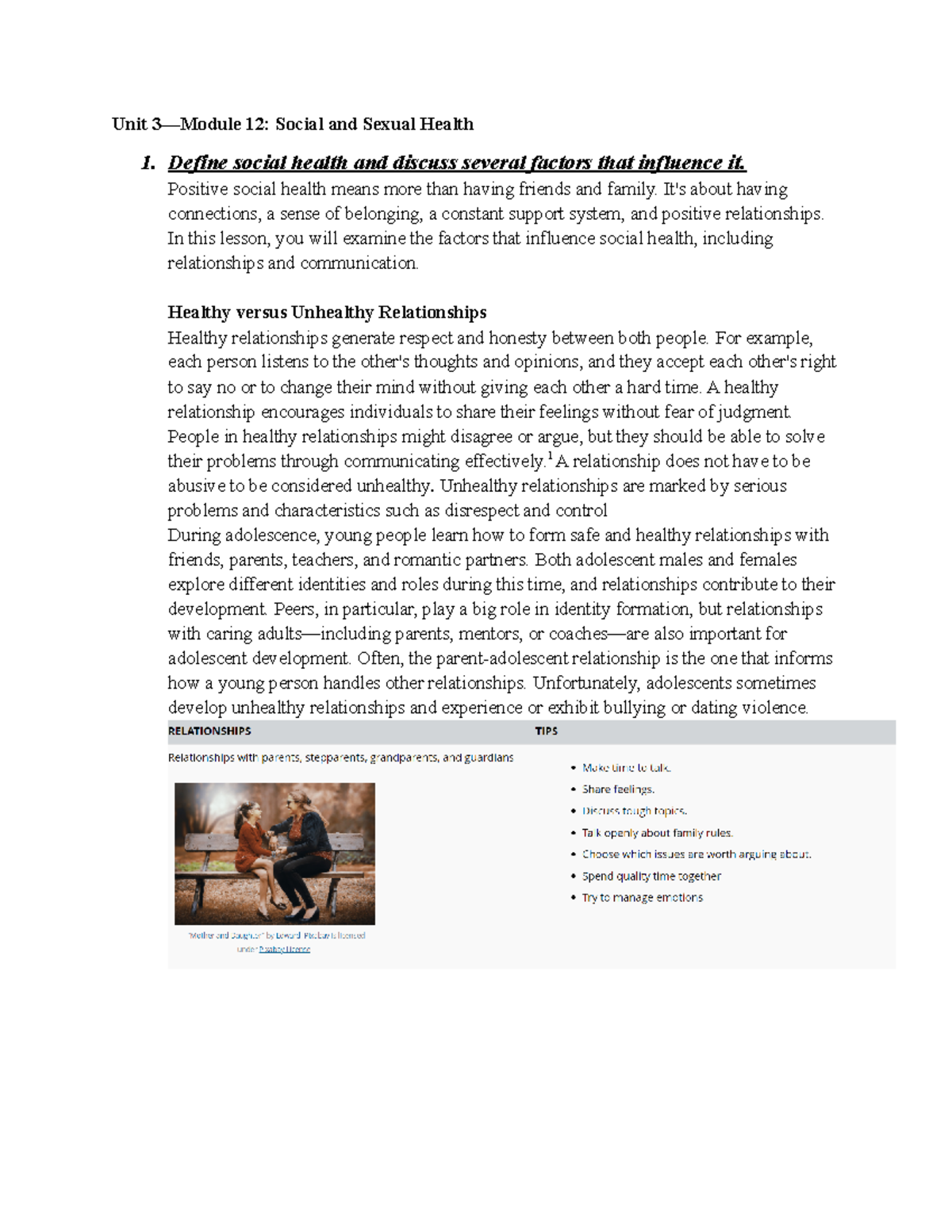 Unit 3 12 - Study guide questions and answers for Module 12: Social and ...