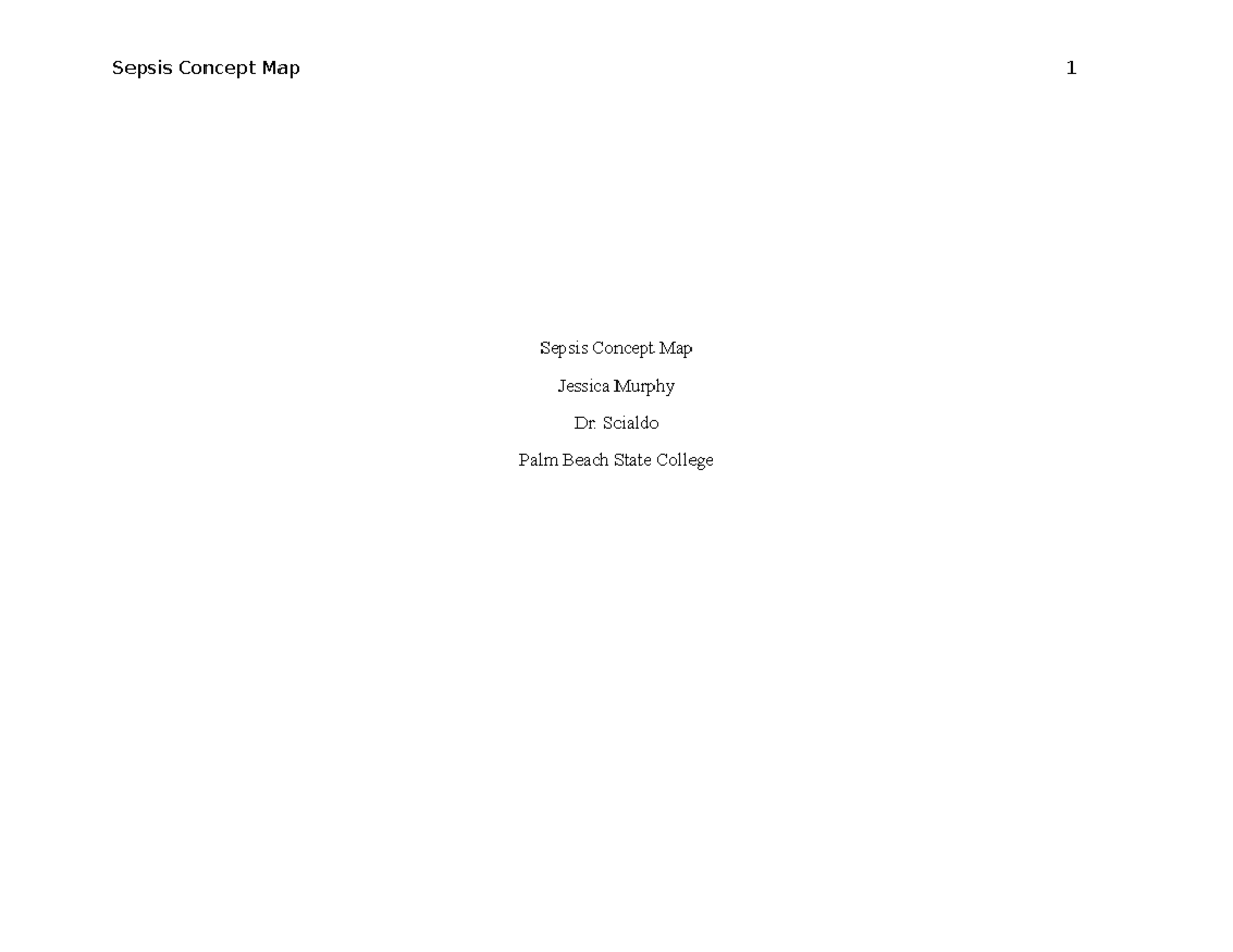 Sepsis Concept Map - NUR 1234 Assignment Overview - Studocu