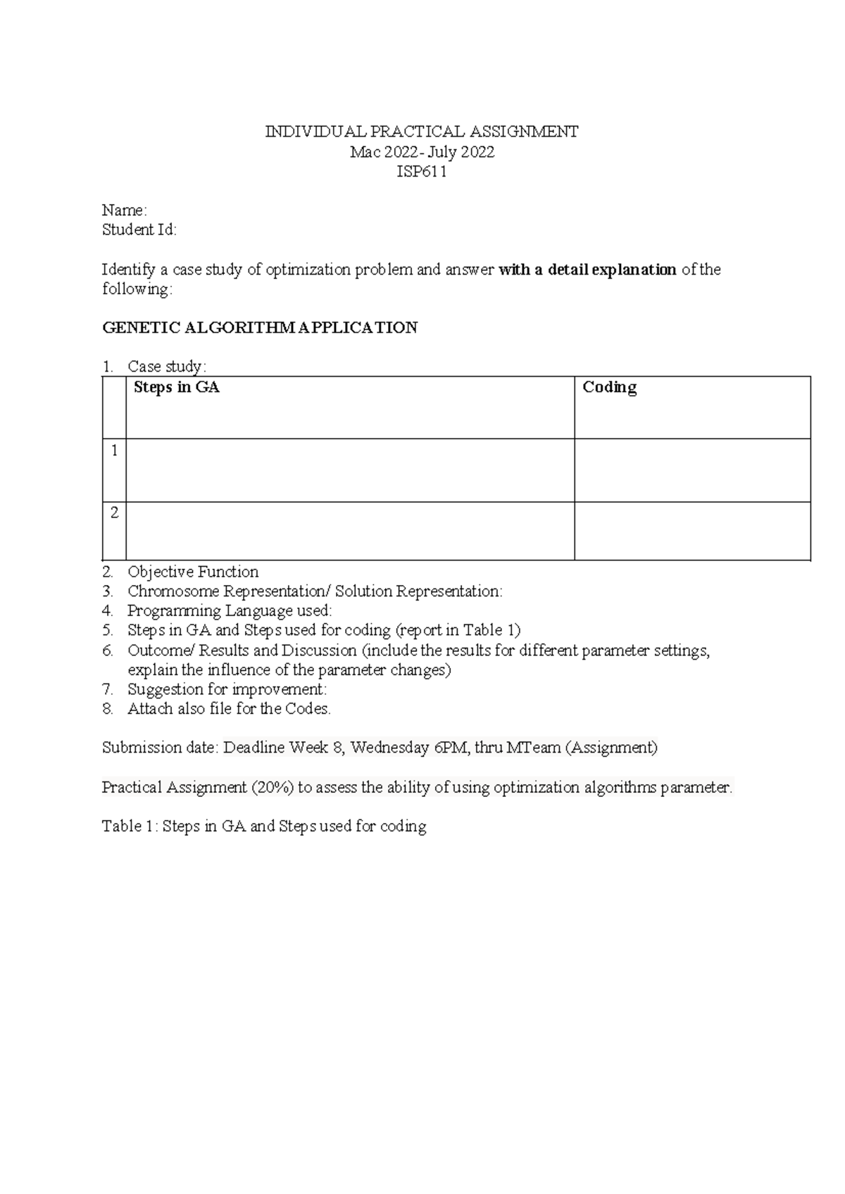 MAC 2022 - ISP Individual Practical Assignment on Genetic Algorithms ...