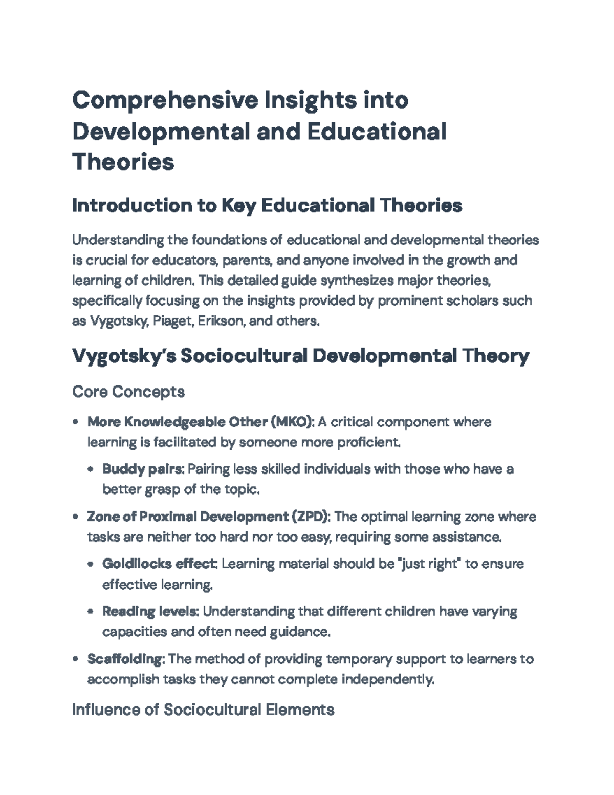 Understanding Developmental and Educational Theories: Key Insights ...