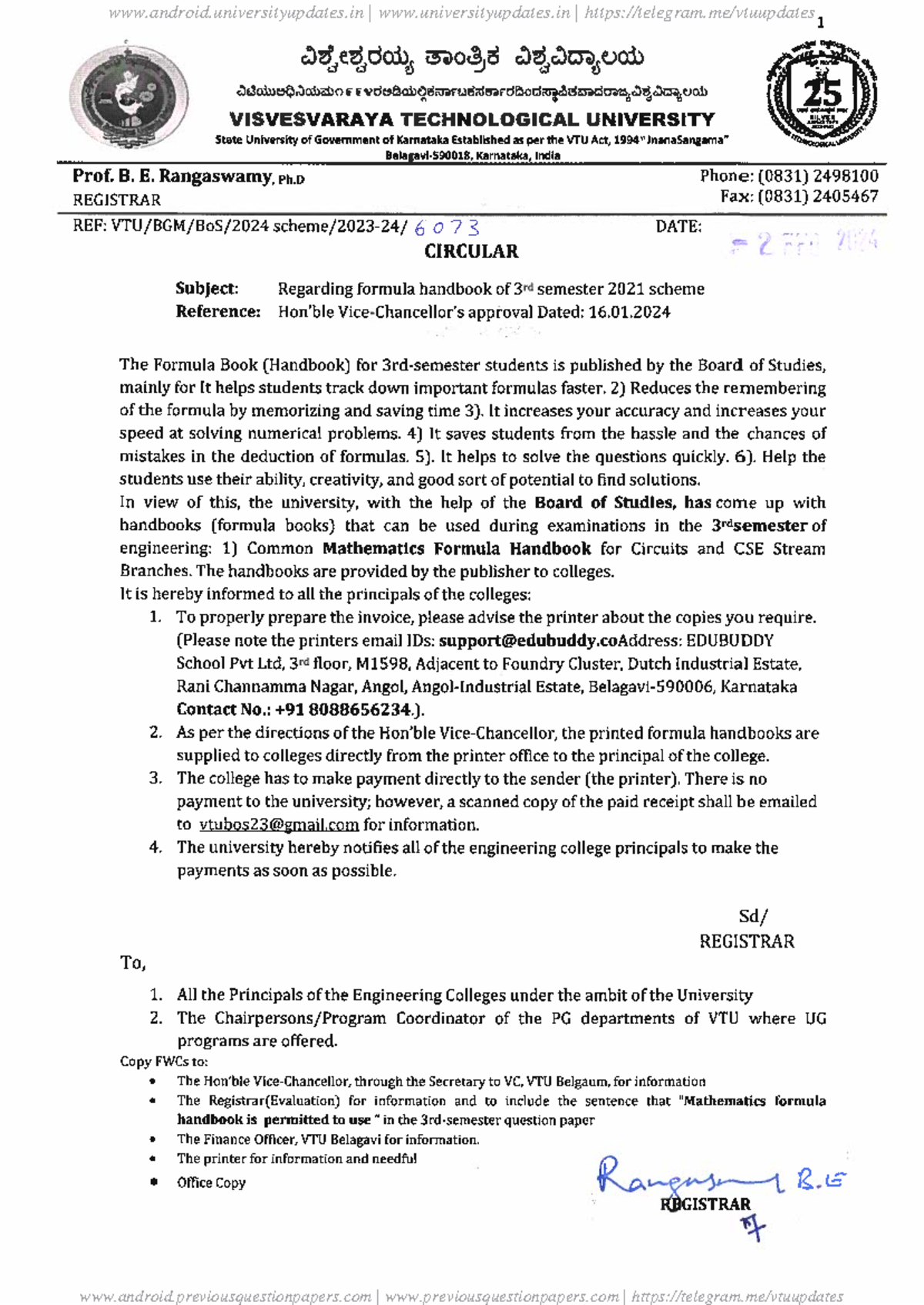 VTU 3003: 3rd Semester Formula Handbook Circular for Engineering ...