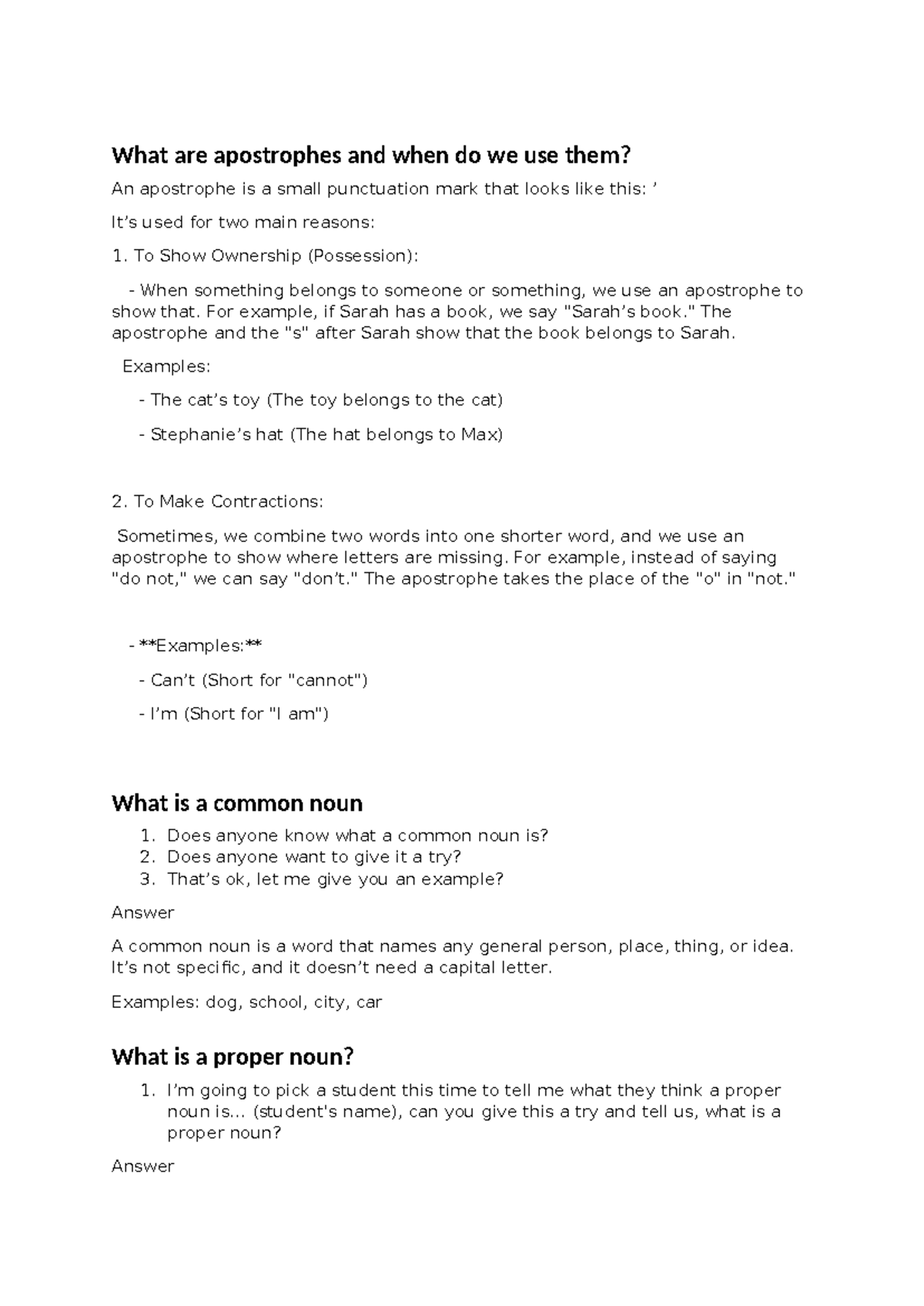 Understanding Apostrophes: Usage and Examples in English - Studocu