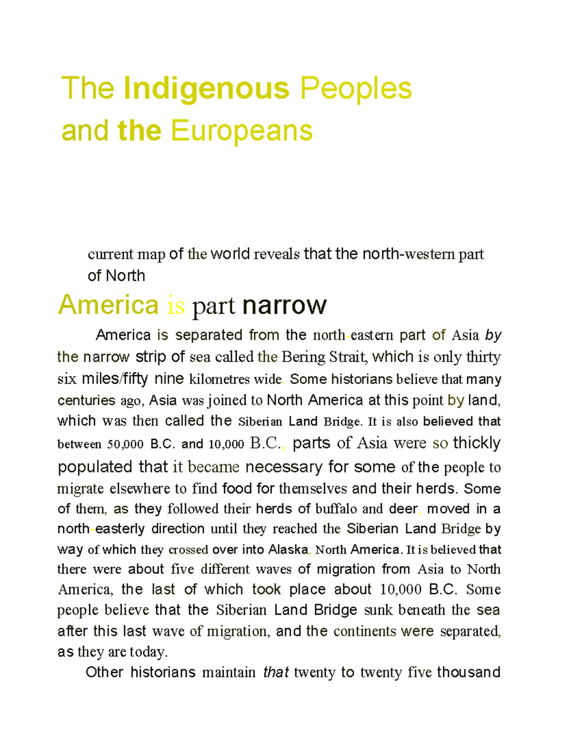 Migratory Patterns of Indigenous Peoples in the Americas - Lest You ...