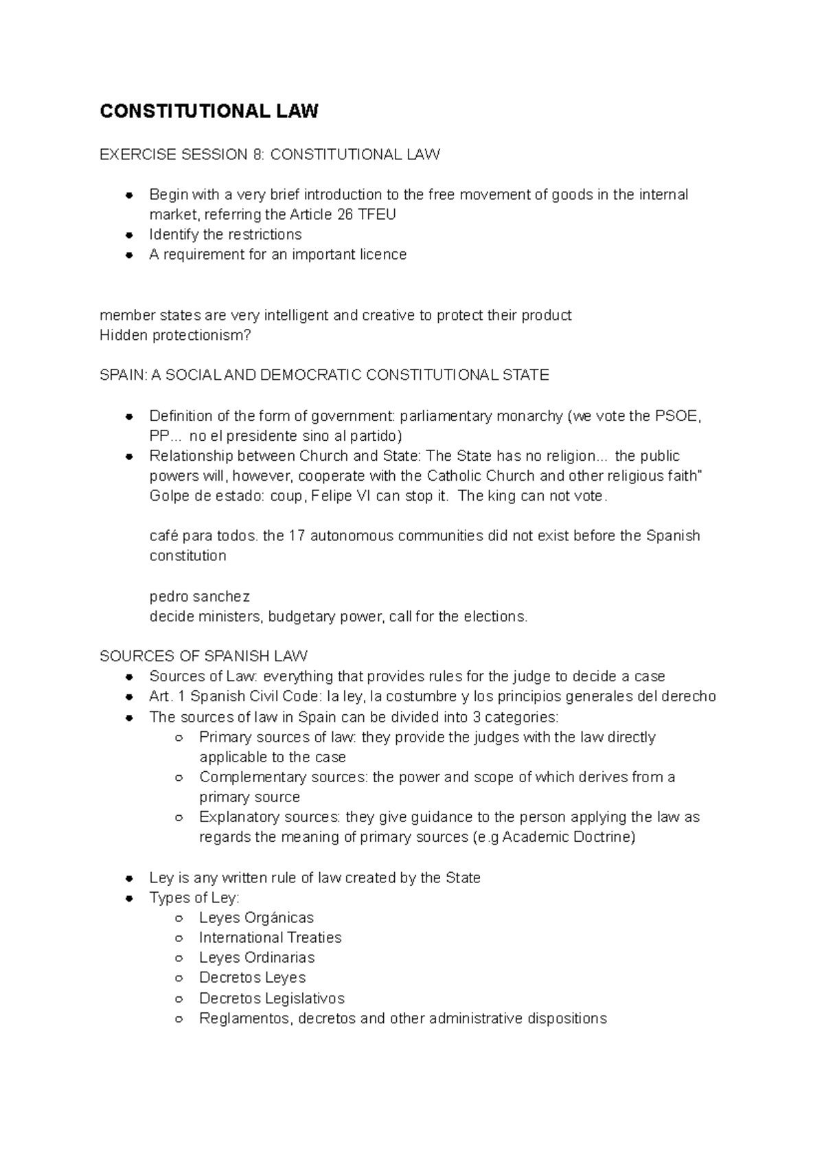 Constitutional Law (LAW 101) - Key Principles and Overview - Studocu