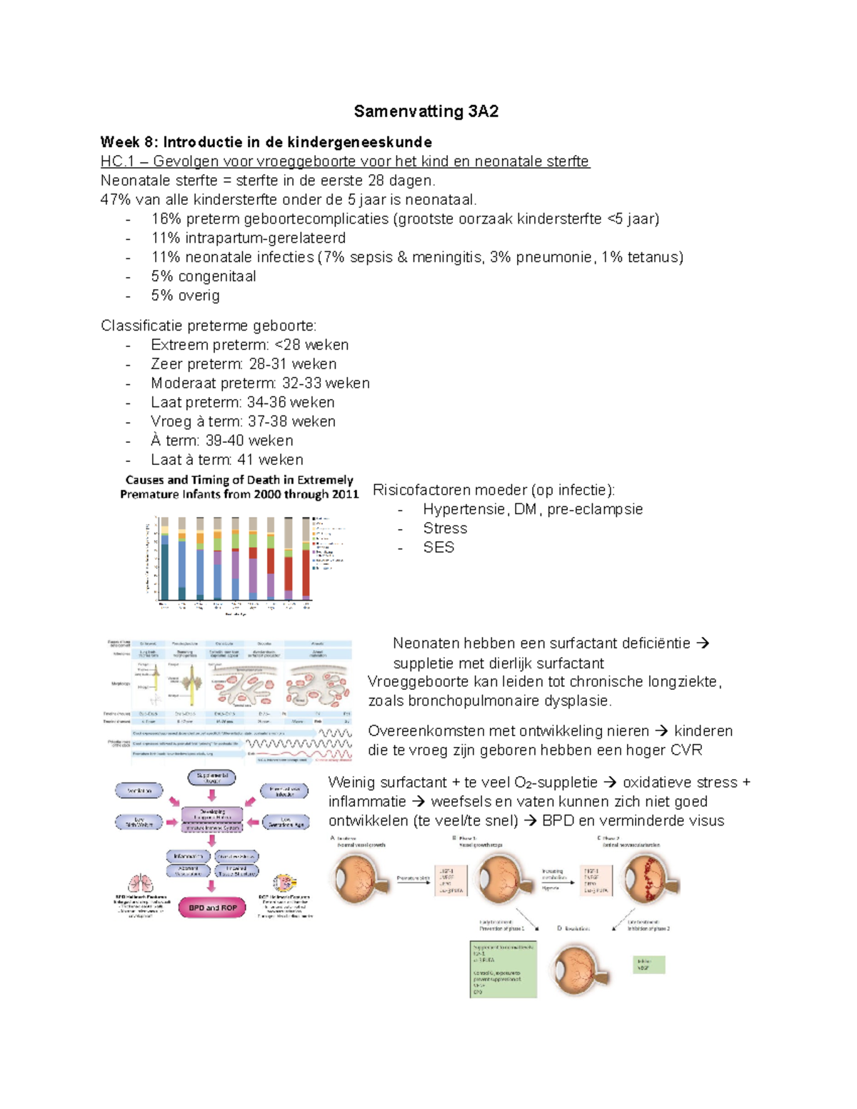 Samenvatting Hoorcolleges 3A2: Kindergeneeskunde en Aangeboren ...