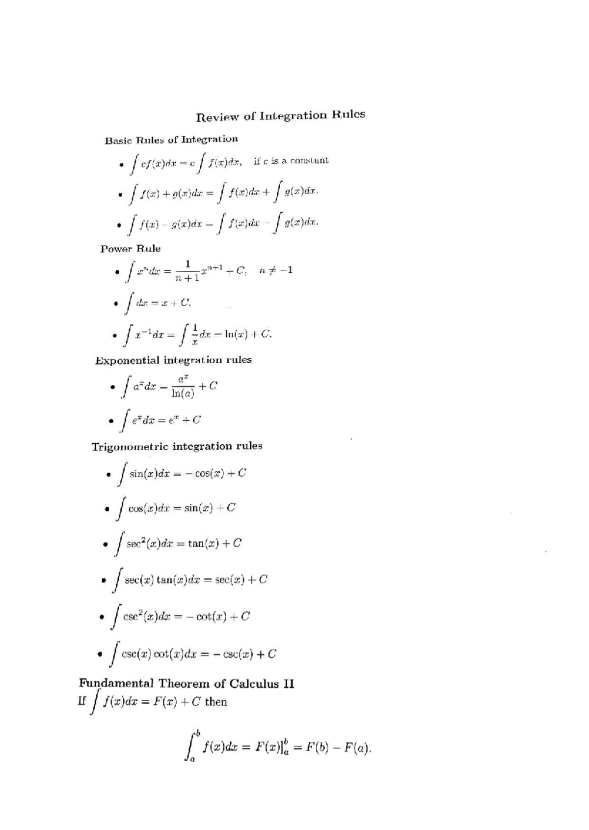 2024-01-08 13-26 - Summary formula sheet - Math 127 - Review of ...