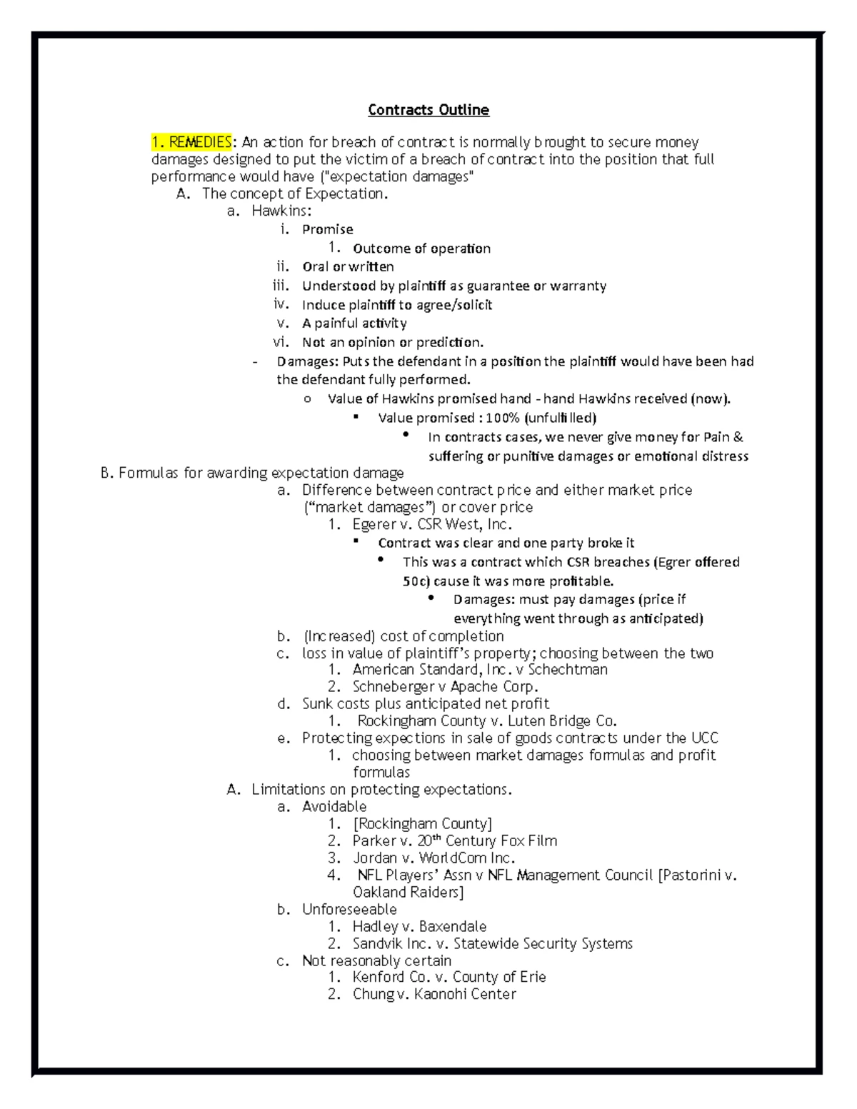 Contracts 101: Final Exam Study Guide & Key Topics Review - Studocu
