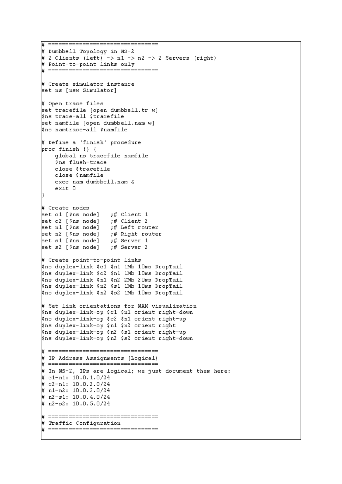 Mcsl 223 - Dumbbell Topology Simulation Setup and Configuration - Studocu