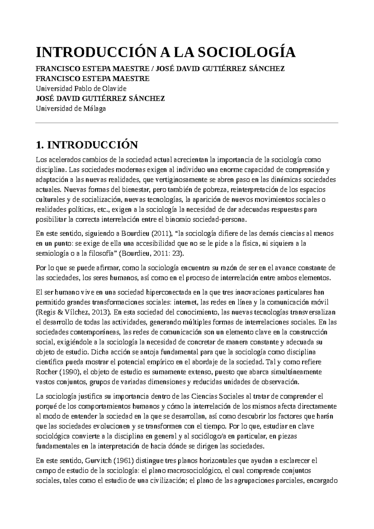 Introducción a la Sociología: Manual de Estudio (SOCI101) - Studocu