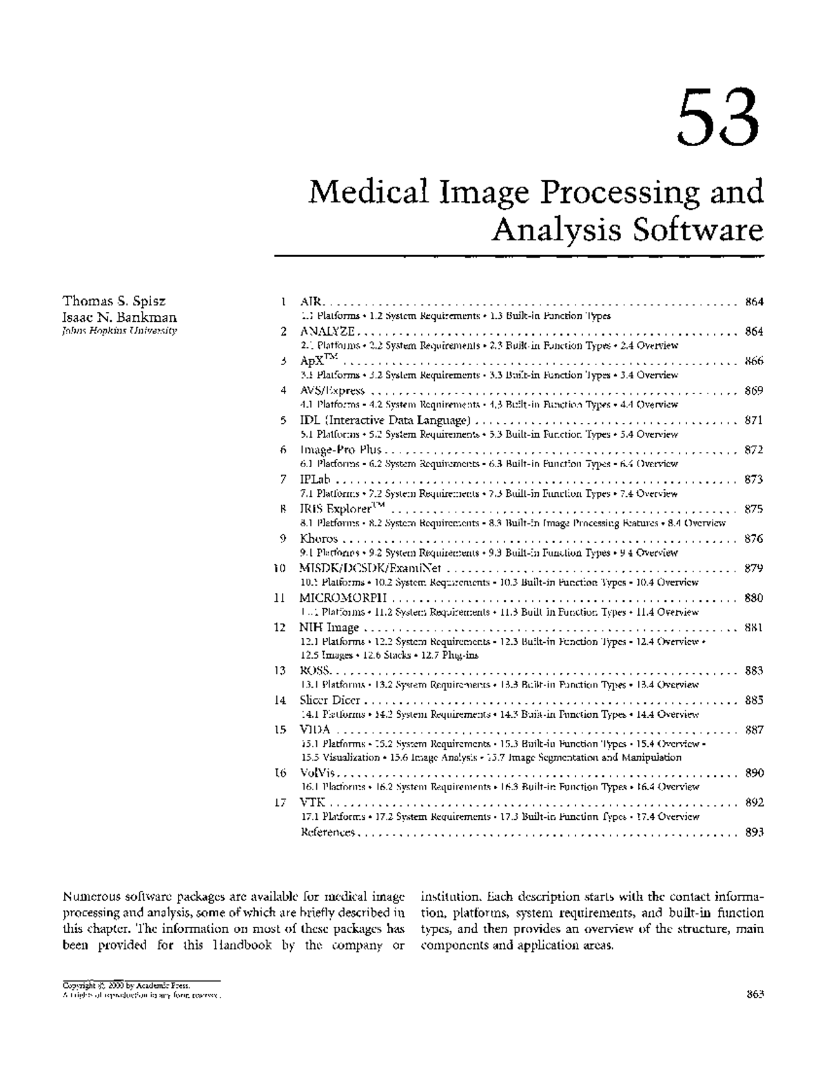 53 Medical Image Processing and Analysis Software: A Comprehensive ...