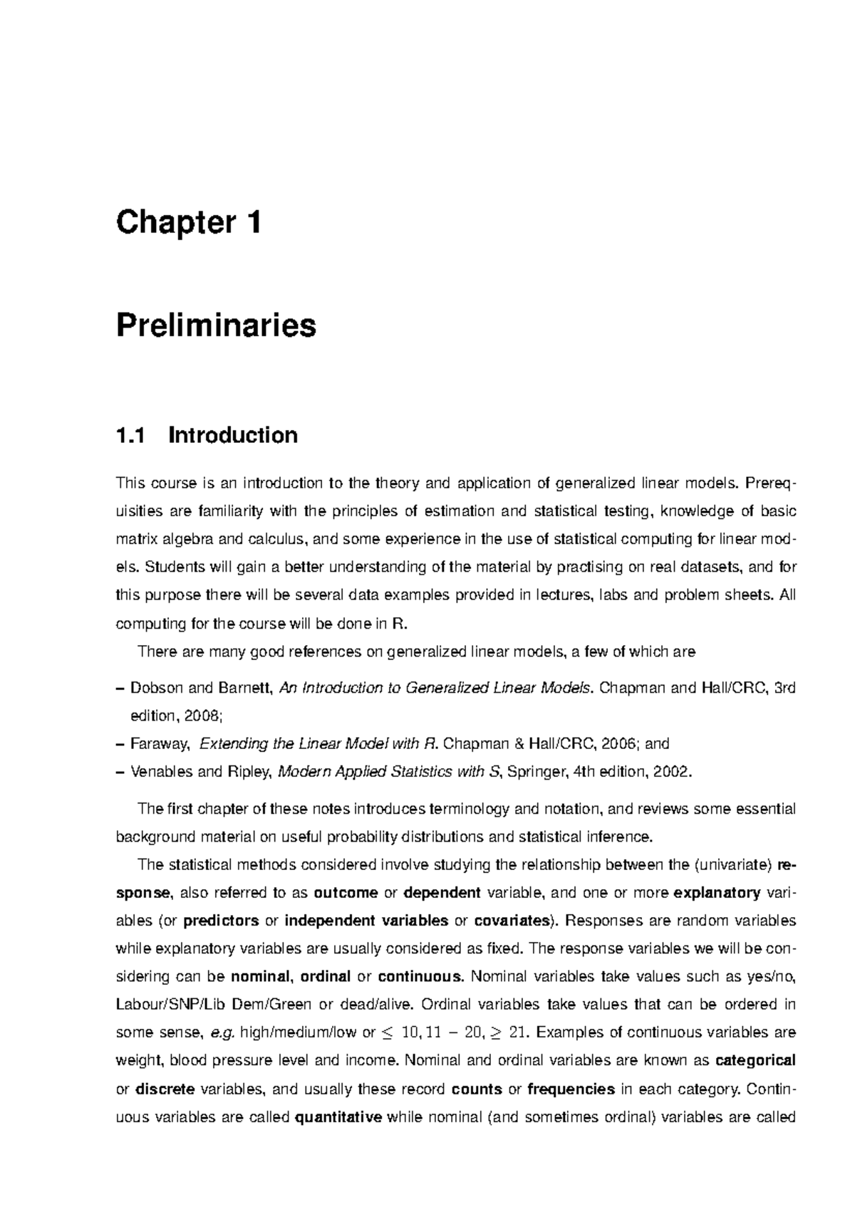 Lecture Notes: Generalized Linear Models (GLM) Overview - Studocu