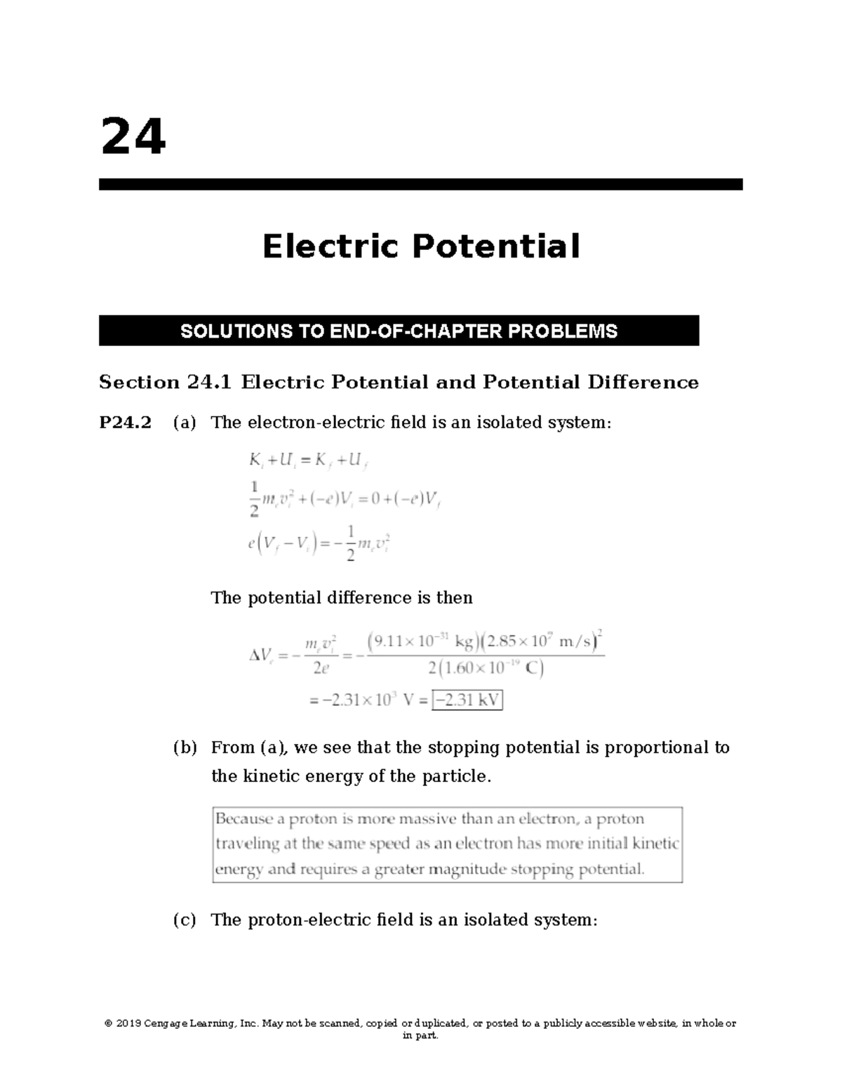 Solutions to the suggested problems of ch - 24 Electric Potential ...