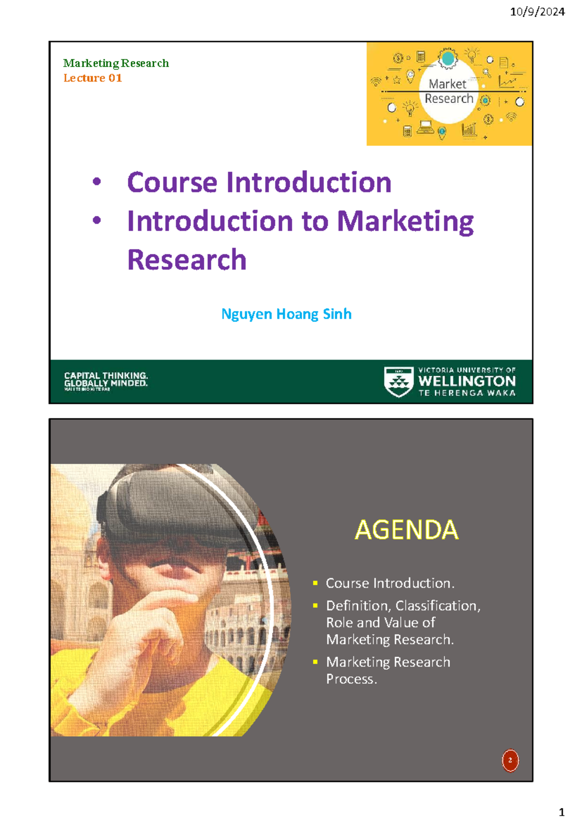 MKTG 101 Lecture 01: Intro to Marketing Research & Process - Studocu