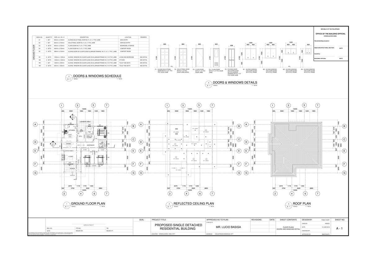 Ground Floor Plan & Schedule - 1FSCFSV - Studocu