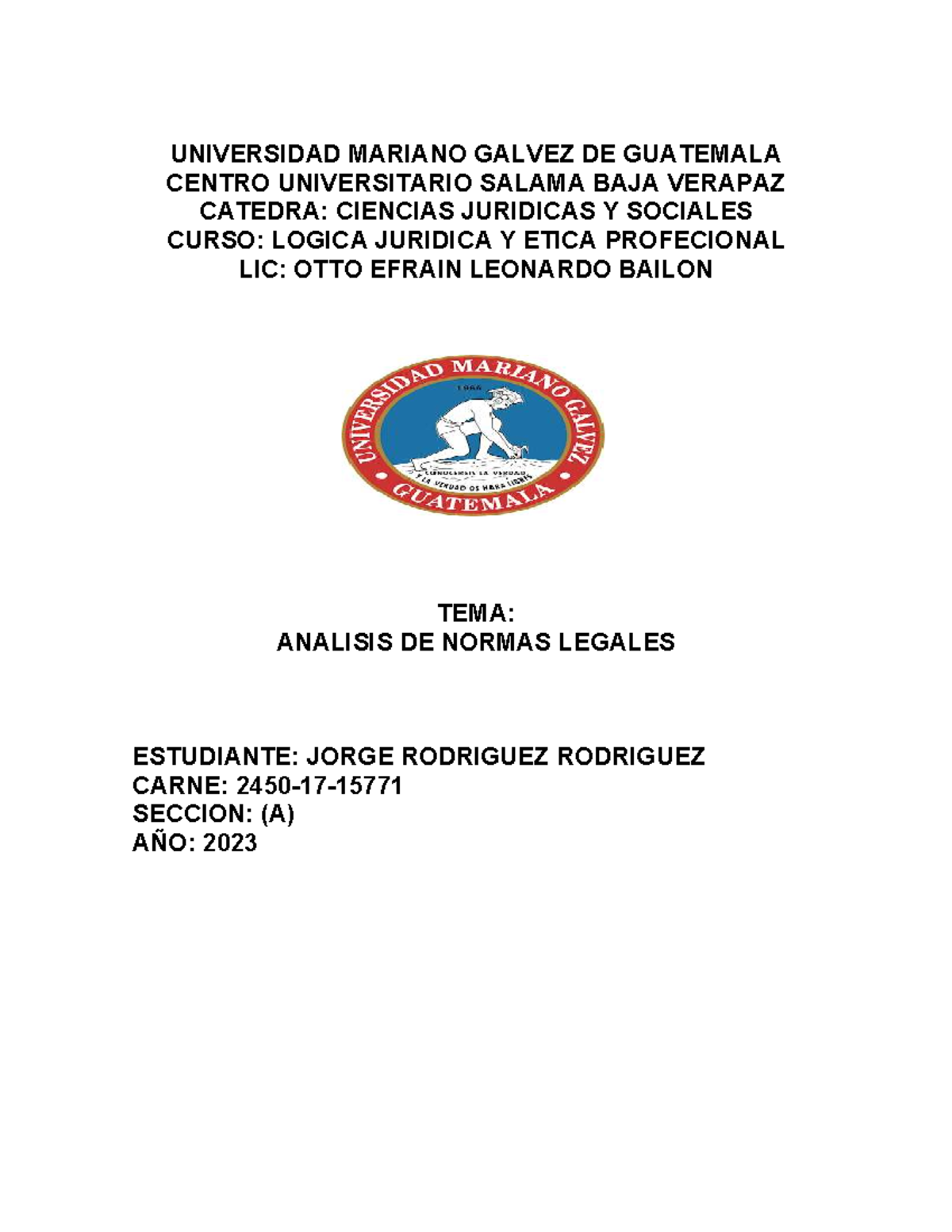 Análisis del Código de Ética Profesional - Lógica Jurídica y Ética 2023