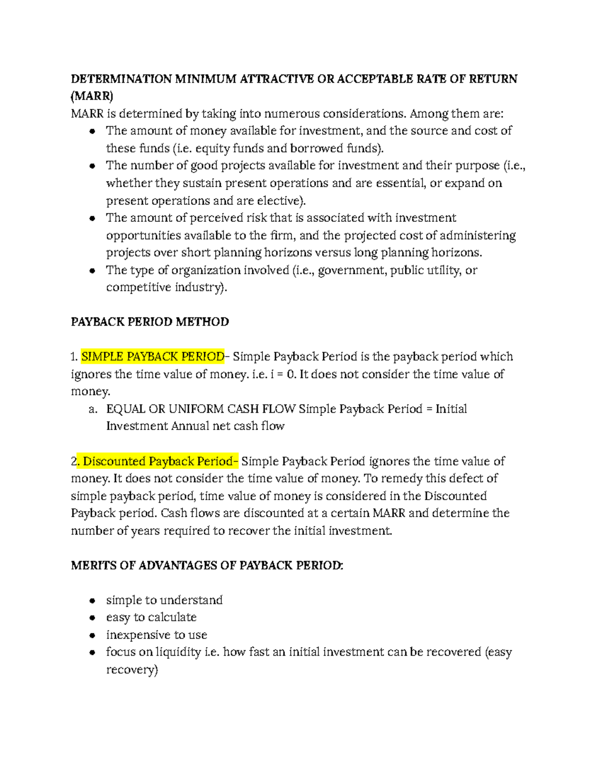 Chapter 3 - DETERMINATION MINIMUM ATTRACTIVE OR ACCEPTABLE RATE OF ...