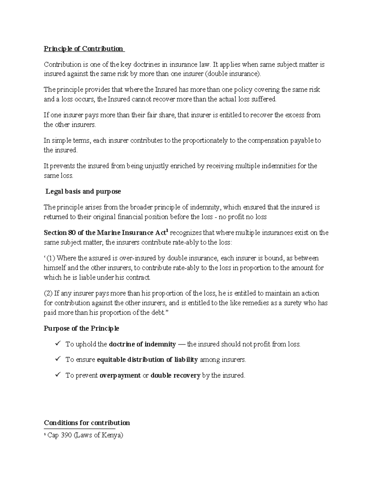 Principle of Contribution in Insurance Law: Key Doctrines Explained ...