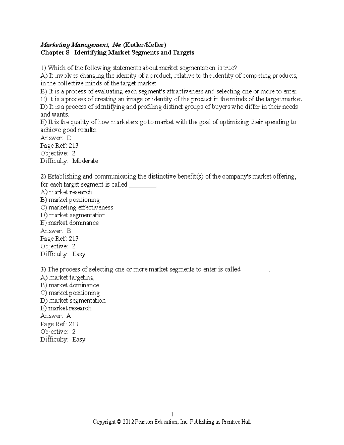 Marketing Management MM14 TIF08 Study Guide: Chapter 8 Insights - Document Preview