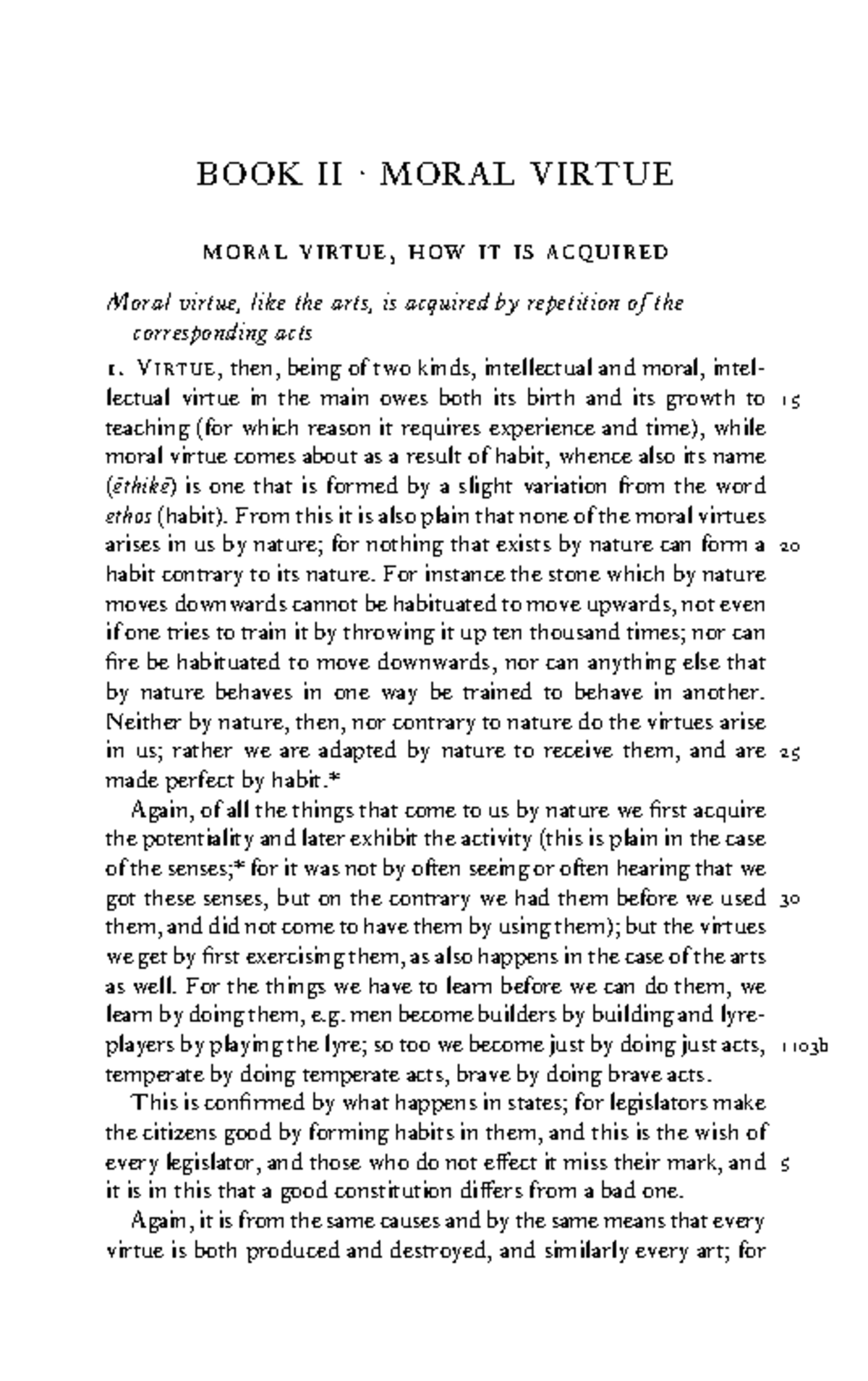 Nicomachean Ethics II: Understanding Moral Virtue and Its Acquisition ...