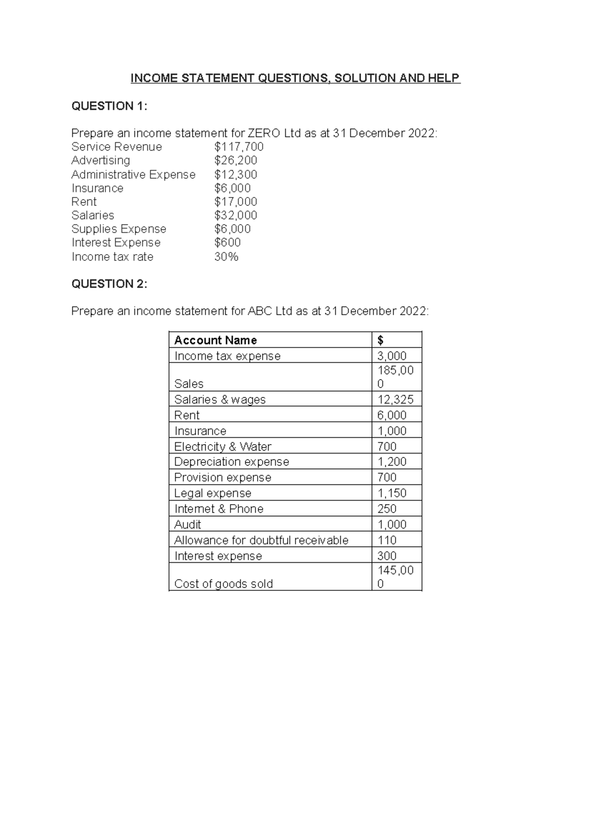 Income Statement Preparation Guide for Financial Reporting - Studocu