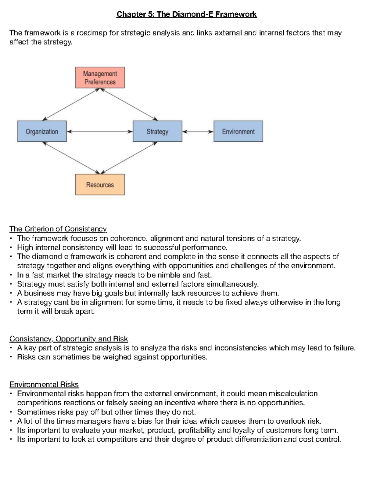 MGM101 Chapter 5: Strategic Analysis Framework and Proposals - Studocu