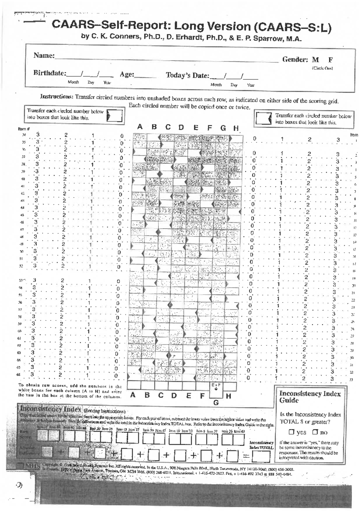 CAARSQS:L Baremos y Corrección - Long Version - Document Preview