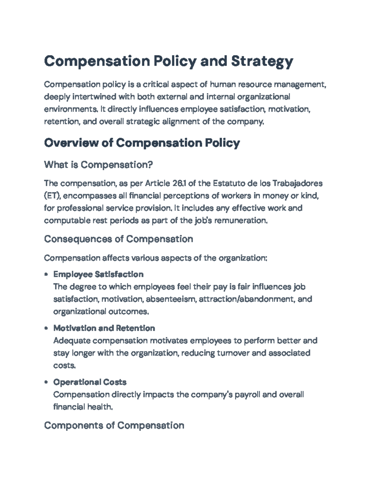 Compensation Policy and Strategy: Key Principles and Trends Analysis ...