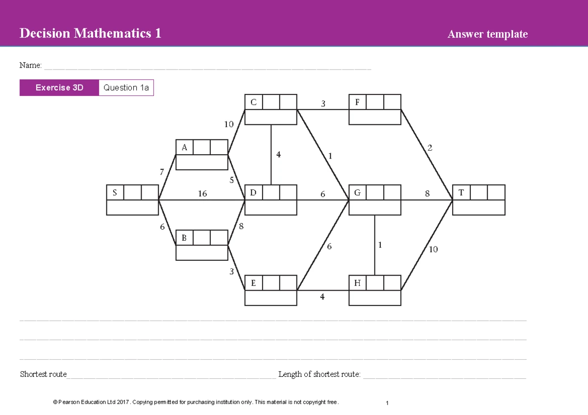 Edexcel D1 Final Exam Answer Template for Exercise 4B - Studocu