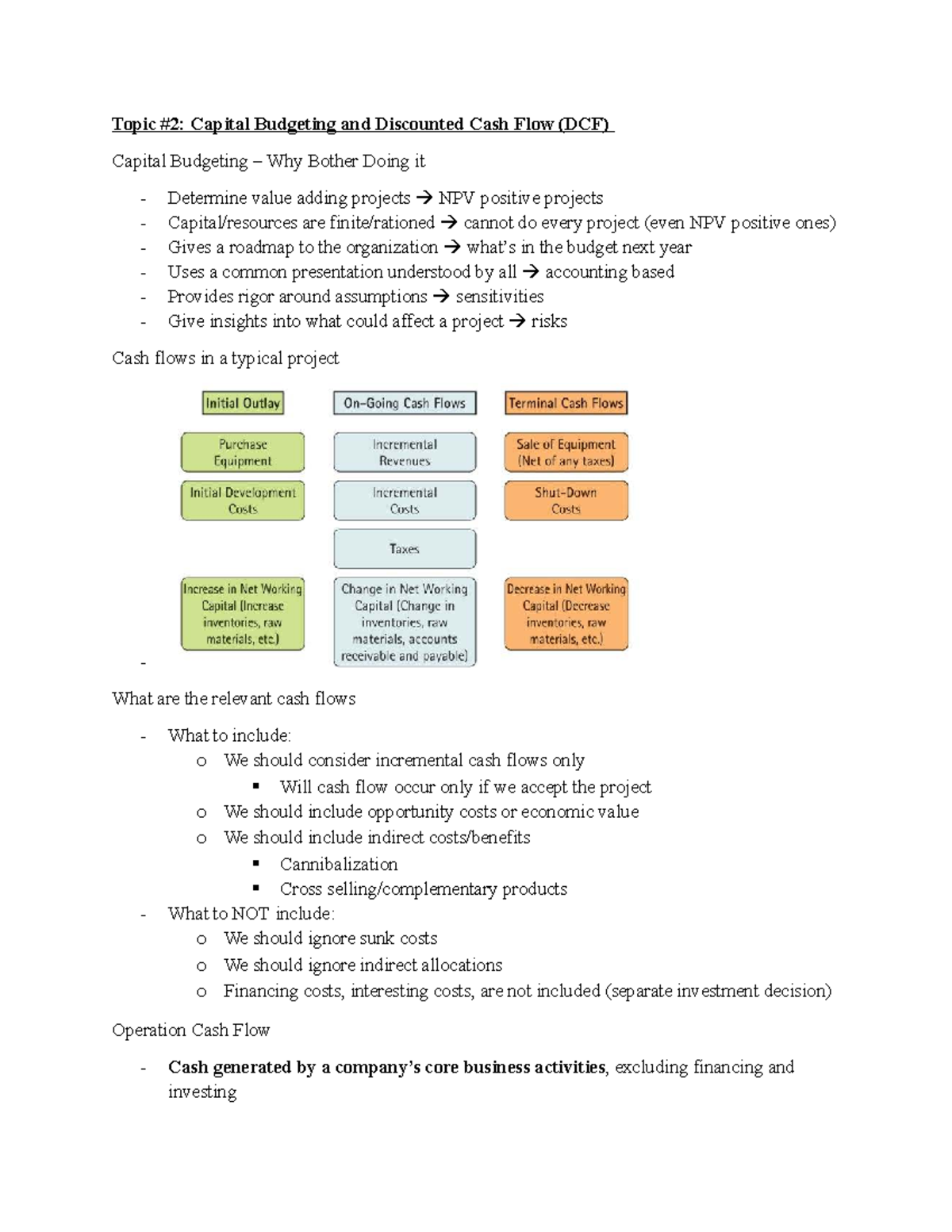 FE 323 - Capital Budgeting and DCF Analysis Overview - Studocu
