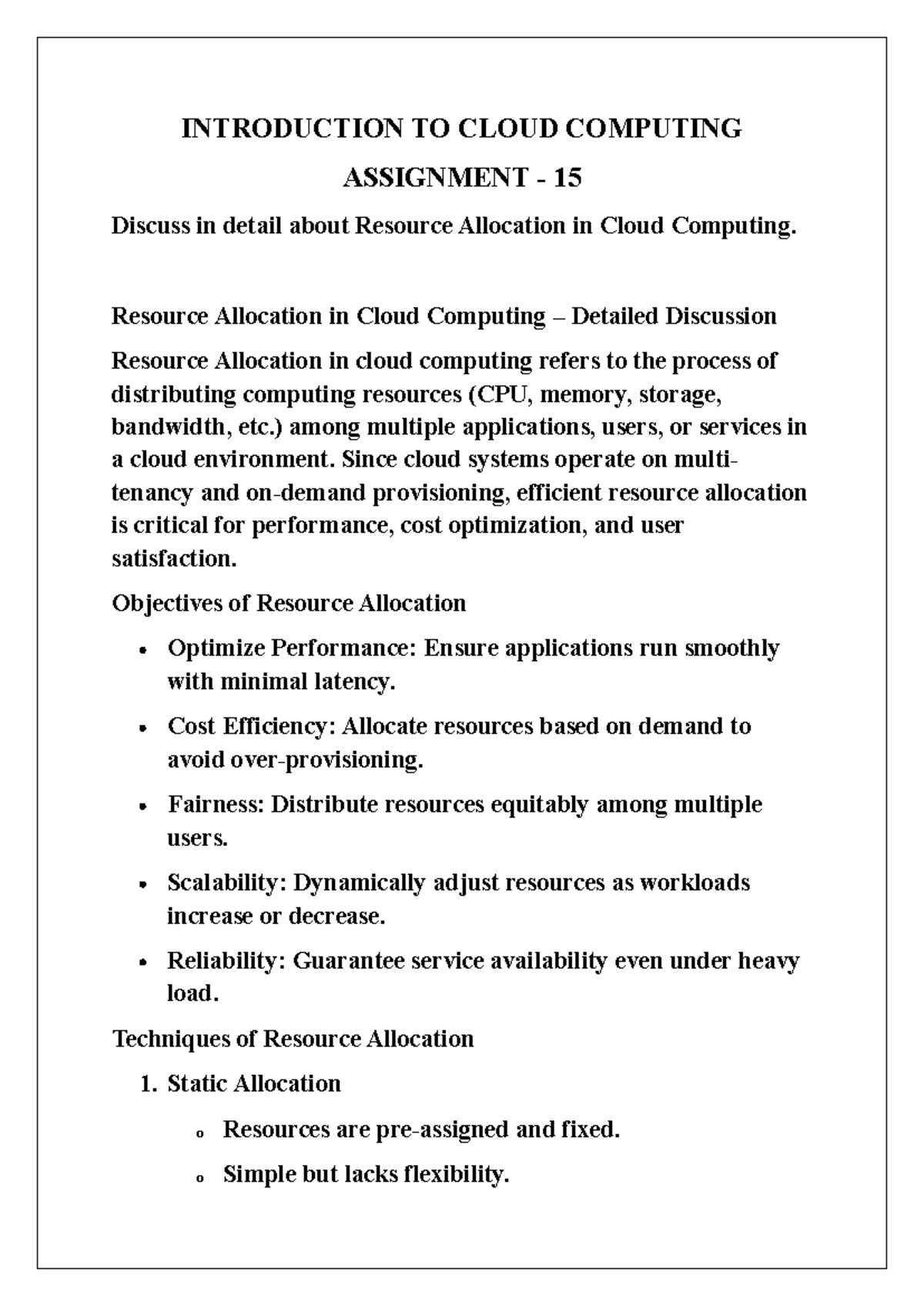 ICC SEM 2 Assignment 15: In-Depth Analysis of Resource Allocation in ...