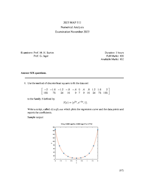 2017 Exam Aeg - (MAP 311) - 2017 MAP 311 Numerical Analysis Aegrotat ...