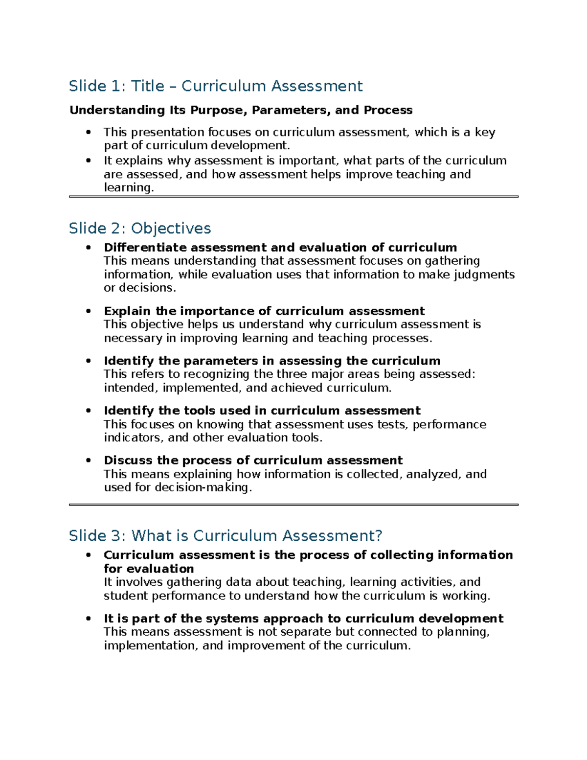 Curriculum Assessment (EDU 101) – Key Insights and Processes Explained ...