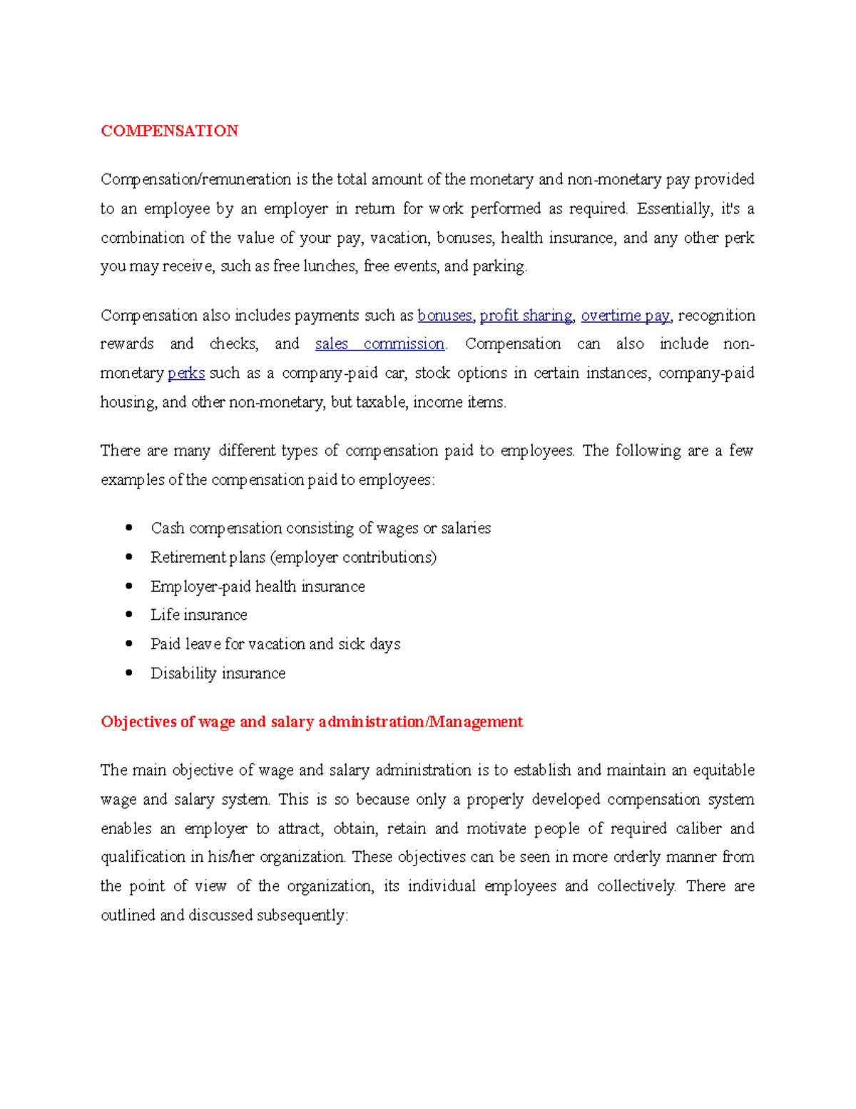 Compensation Overview: Key Concepts and Objectives for Year 2 Students ...