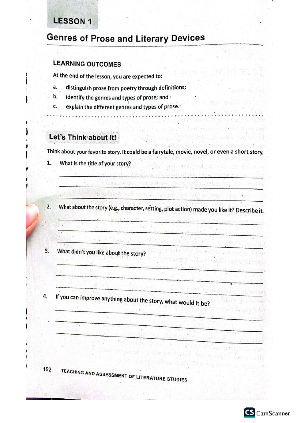 R13 Lesson 1 Exploring Prose Genres And Literary Devices Studocu