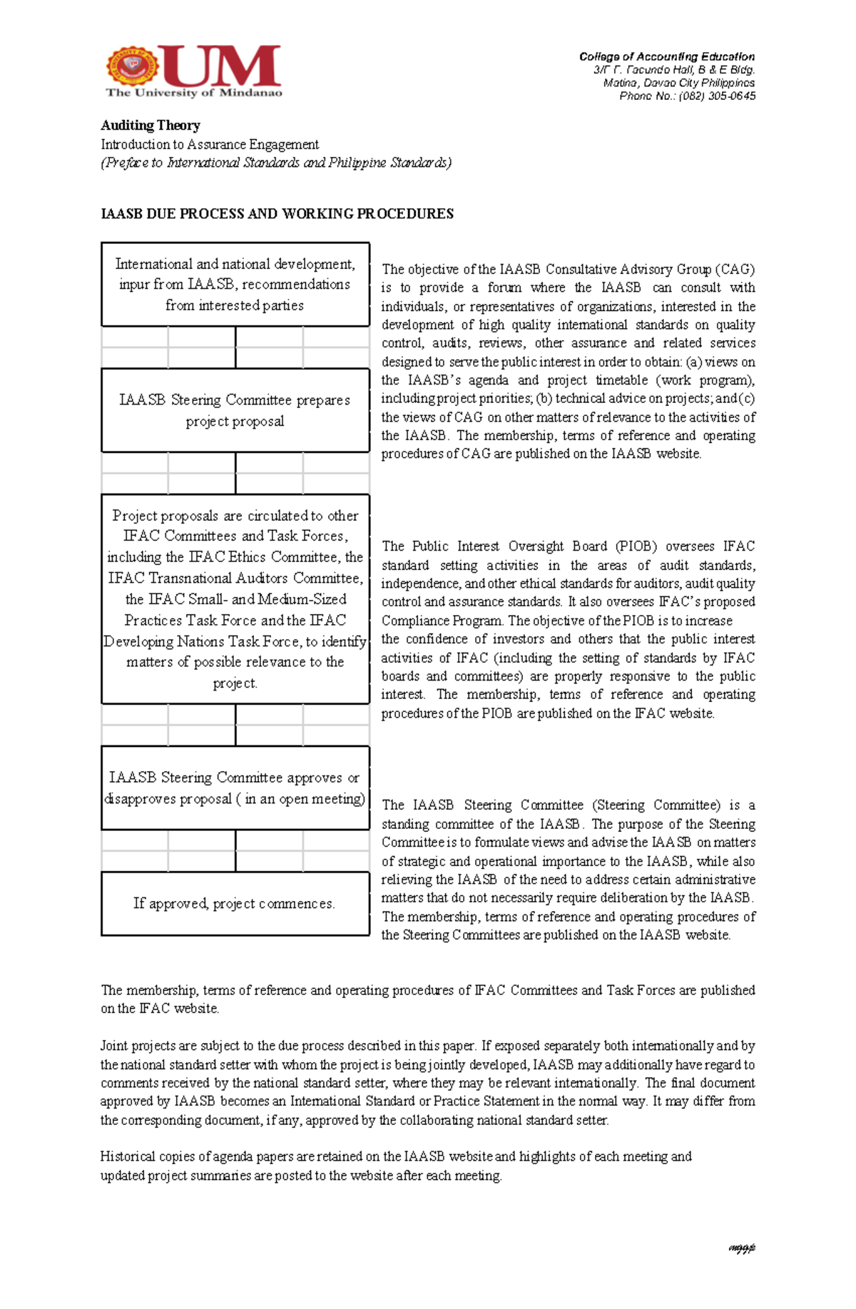 IAASB Due Process & Working Procedures Overview for Auditing Standards ...