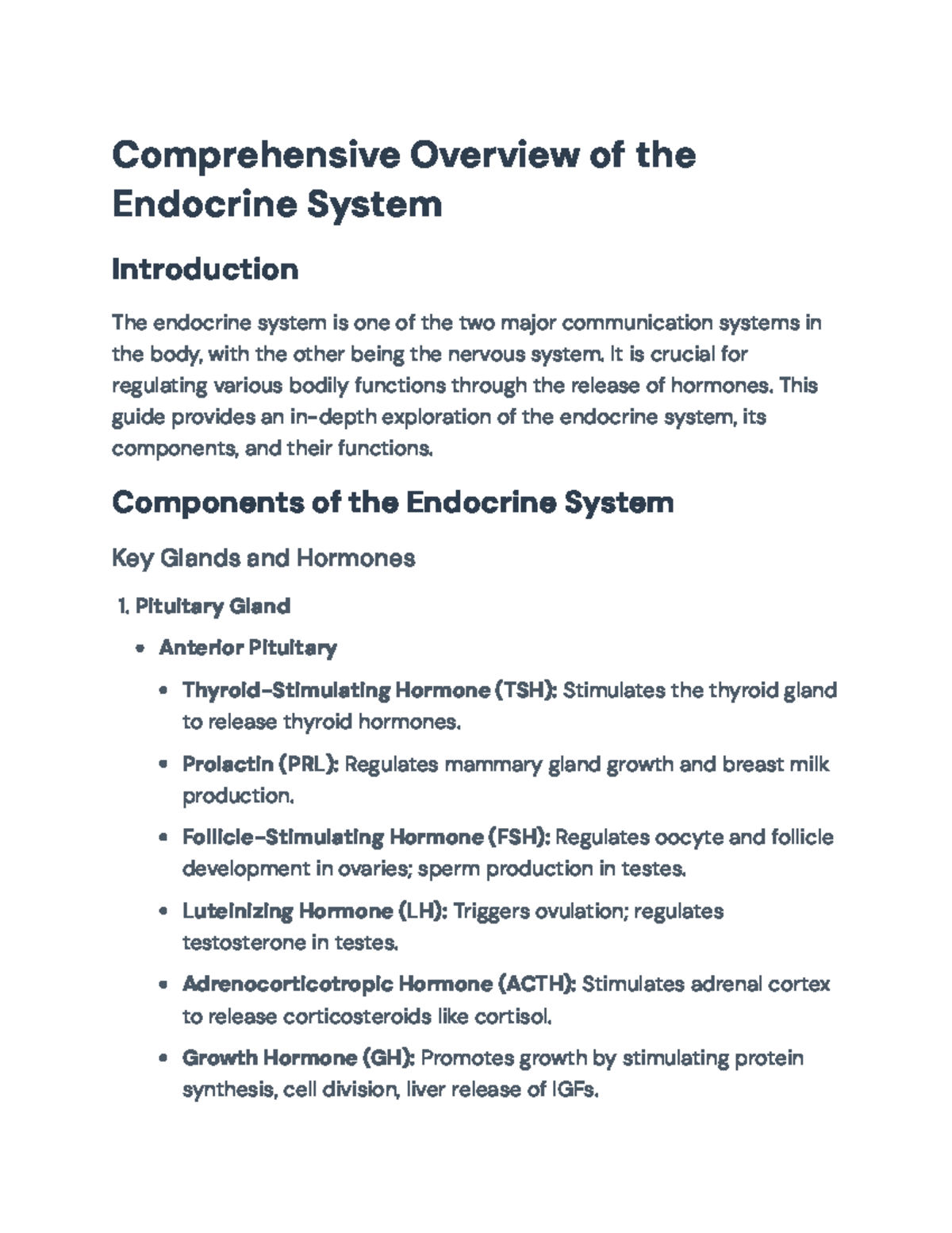 Comprehensive Guide to the Endocrine System and Hormonal Regulation ...